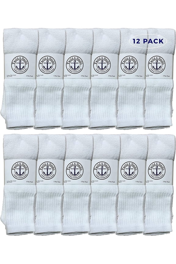 30 Inch 12 Packs Wholesale Men's Long Tube Socks, Cotton Sport Tube Socks Size 10-13