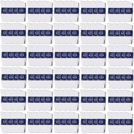 SOCKS'NBULK 300 Pairs of Mens & Womens Cotton Crew Socks for Homeless Shelter Donations, Wholesale Bulk, Case Pack
