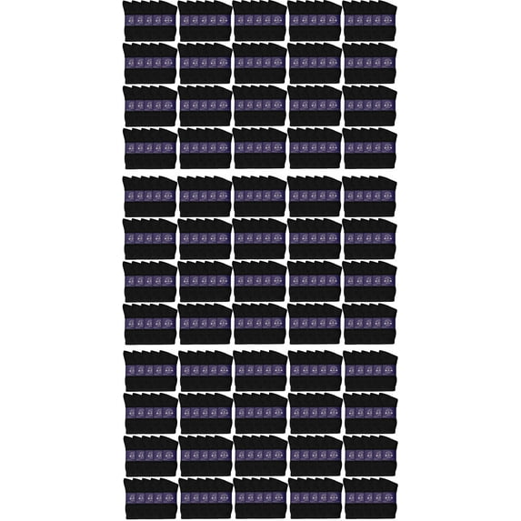 300 Pairs of Mens & Womens Cotton Crew Socks for Homeless Shelter Donations, Cheap, Wholesale Bulk, Case Pack (300 Pairs Womens Black Crew, one_size)