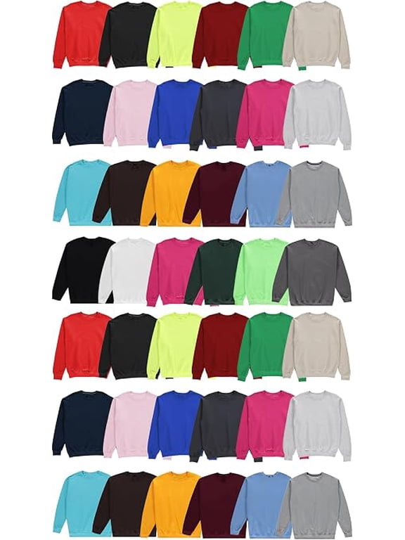 36 Pack Mens Adult Crewneck Fleece Lined Pullover Sweatshirt Bulk, Wholesale Men Sweatshirts, Assorted Sizes Mixed, Homeless Shelter Donation