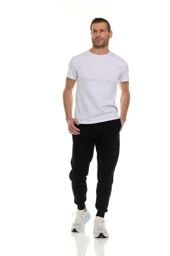 36 Pack of Wholesale Mens Fleece-Lined Jogger Sweatpants with Zippered Pockets, Bulk Fleece Joggers for Homeless Shelter Donations