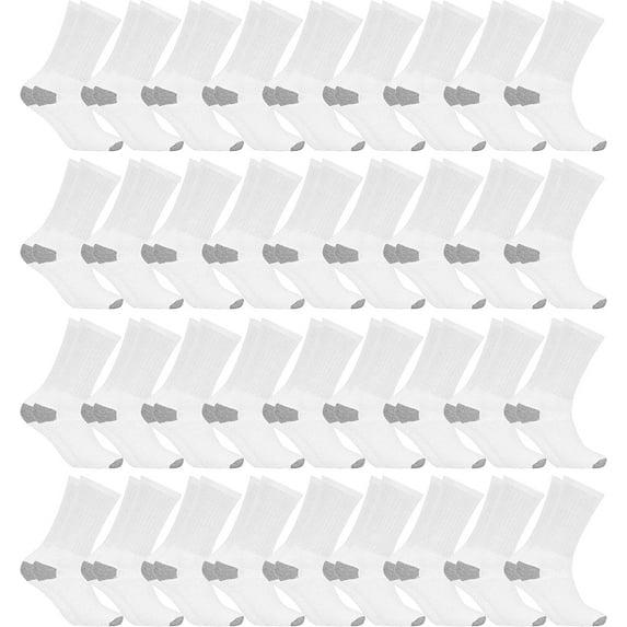 SOCKS'NBULK 36 Pairs Mens Lightweight Cotton Crew Socks Bulk, Homeless Donation Cheap, Wholesale Socks
