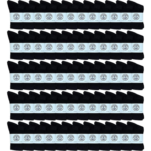SOCKS'NBULK 36 Pairs Wholesale Kids Crew Socks, Childrens Cotton Casual Crew Socks Size 4-19