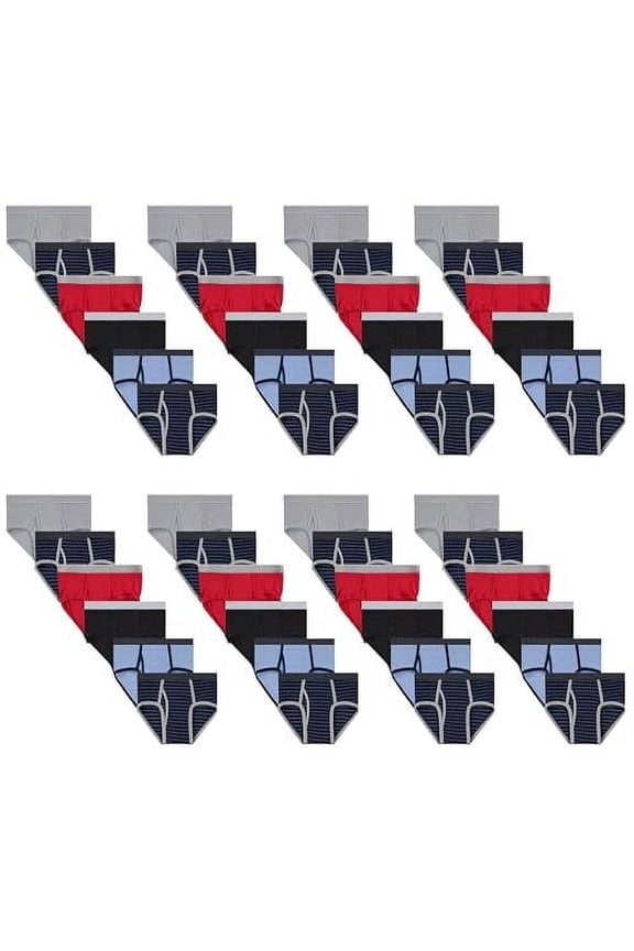 48 Pack Boys Cotton Underwear Briefs, Assorted Color for 4T Children, Bulk Brief Wholesale Donation Homeless Charity Packs, Size (4 Year Old Child)