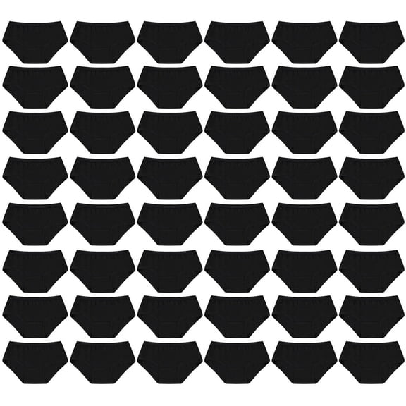 SOCKS'NBULK 48 Pack of Womens Underwear Panties in Bulk, Wholesale Ladies Brief Underpants, Homeless Charity Donation Black