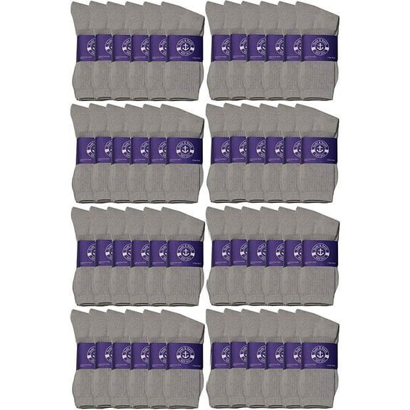 SOCKS'NBULK 48 Pair Pack of Womens Lightweight Cotton Crew Socks Bulk, Homeless Donation Cheap, Wholesale Sock 9-11