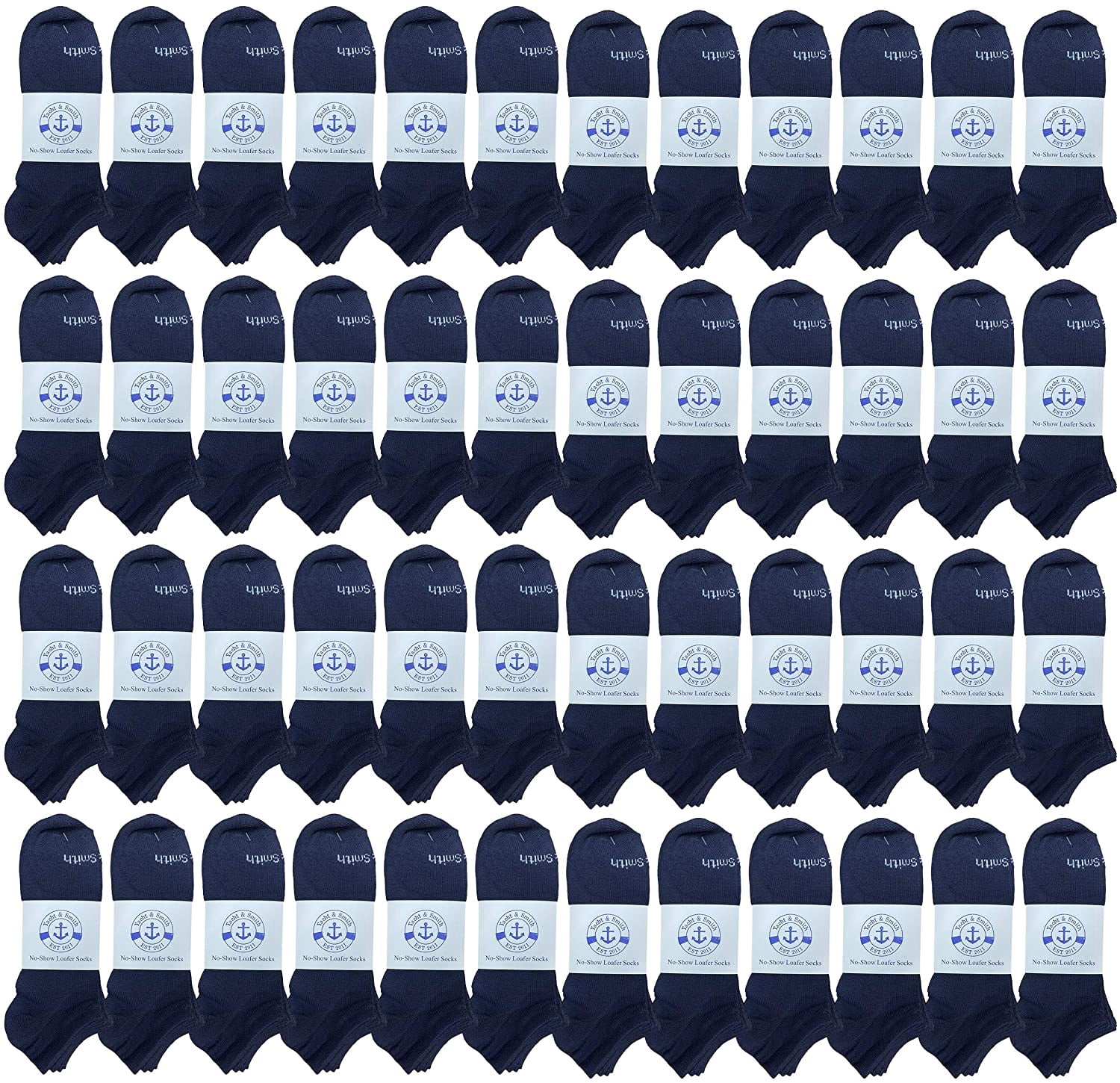 SOCKS'NBULK 48 Pair Women's Low Cut Ankle Socks, Thin Lightweight Breathable Wholesale Sport Bulk Socks, Size, 9-11 (48 PACK NAVY)