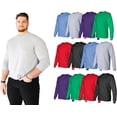 thumbnail image 1 of SOCKS'NBULK 6 Pack Big & Tall Long Sleeve Colorful T-Shirts for Mens cotton blend Cotton - Crew Neck Bulk Tees Wholesale Packs, 1 of 7