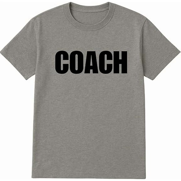 SOCKS'NBULK 6-Pack Gray Coach T-Shirt Size XL – Cotton Blend Printed in USA for Sports & Team Leaders