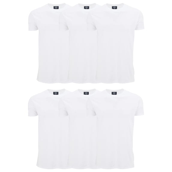 SOCKS'NBULK 6 Pack Men's Cotton T-Shirt Bulk Packs, Big Tall Short Sleeve Lightweight Tees for Men