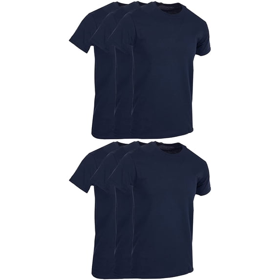 SOCKS'NBULK 6 Pack Men's Solid Colors Cotton T-Shirts Short Sleeve Lightweight Tees, Bulk (Navy Blue, 3X-Large, 3x_l)