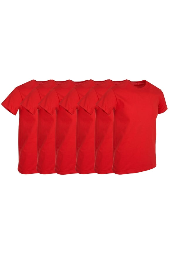 6 Pack Men's Solid Colors Cotton T-Shirts Short Sleeve Lightweight Tees, Bulk