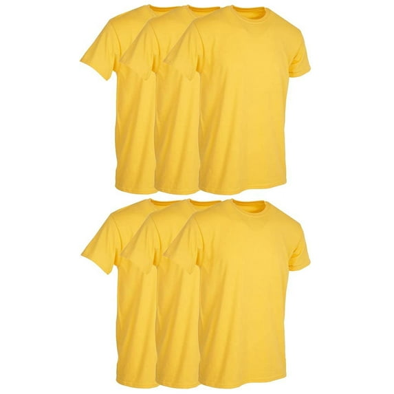 SOCKS'NBULK 6 Pack Men's Solid Colors Cotton T-Shirts Short Sleeve Lightweight Tees, Bulk