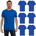 thumbnail image 1 of SOCKS'NBULK 6 Pack Mens Basic Casual Cotton Crew Neck Short Sleeve T-Shirts Royal Blue Color Bulk Pack Value Deal (Large), 1 of 7