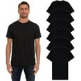 thumbnail image 1 of SOCKS'NBULK 6 Pack Mens Cotton Crew Neck Short Sleeve Casual T-Shirts Black Lightweight Bulk (Black, 6X-Large), 1 of 6