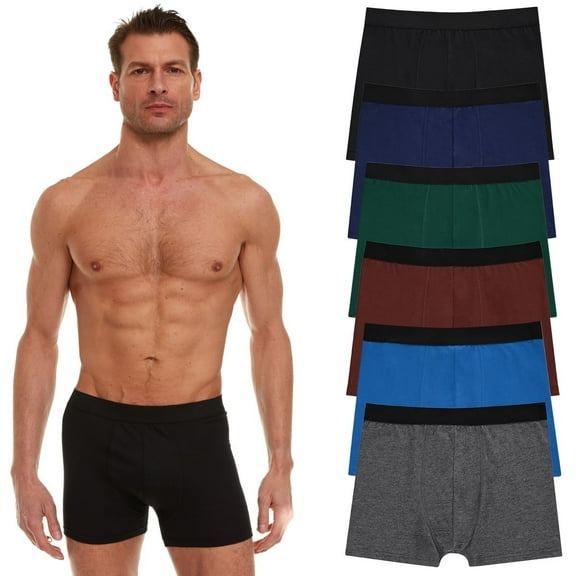SOCKS'NBULK 6 Pack Of Mens Boxer Briefs Underwear, 100% Cotton Comfortable, Bulk Packs Underpants