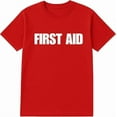 thumbnail image 1 of SOCKS'NBULK 6-Pack Red First Aid T-Shirt Size L – Cotton Blend Printed in USA for Medical Teams, 1 of 1