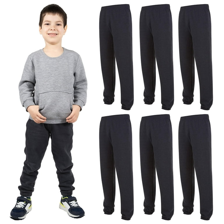 SOCKS NBULK 6 Pack of Boys Jogger Bulk Sweatpants Black Navy Gray Comfy Lounge Joggers for Kids Walmart