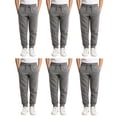 thumbnail image 1 of SOCKS'NBULK 6 Pack of Boys Jogger Bulk Sweatpants, Black Navy Gray, Comfy Lounge Joggers for Kids, 1 of 7