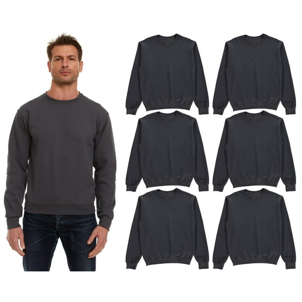 SOCKS NBULK 6 Packs Of Mens Crewneck Sweatshirts in Bulk Cotton Wholesale Screenprinting Sweat Shirts For Men Layer Shirt