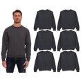 thumbnail image 1 of SOCKS'NBULK 6 Packs Of Mens Crewneck Sweatshirts in Bulk, Cotton, Wholesale Screenprinting Sweat Shirts For Men, Layer Shirt, 1 of 7