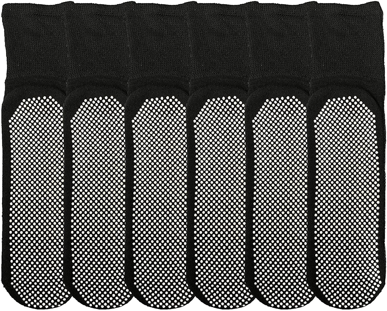 SOCKS'NBULK 6 Pairs Of Loose Fit Gripper Bottom Diabetic NonSkid