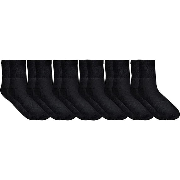 SOCKS'NBULK 6 Pairs Women's Diabetic Neuropathy Edema Socks, Cotton Crew, Medical Socks, 9-11