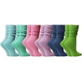 thumbnail image 1 of SOCKS'NBULK 6 Pairs Women's Scrunched Slouch Socks, Cotton Boot Socks Bulk Pack, 1 of 7
