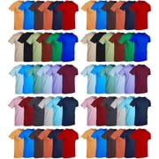 SOCKSNBULK 60 Pack Mens Cotton Crew Neck Regular T-Shirts Bulk Short Sleeve Lightweight Tees Mix Colors Mens T-Shirts Pack B, 2X-Large