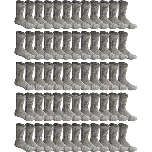 SOCKS'NBULK 60 Pair Pack Bulk Merino Wool Thermal Boot Socks, Cold Resistant Camping Socks (60 PAIR WOMENS)