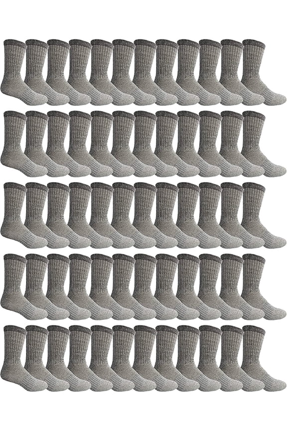 60 Pair Pack Bulk Merino Wool Thermal Boot Socks, Cold Resistant Camping Socks (60 PAIR WOMENS)