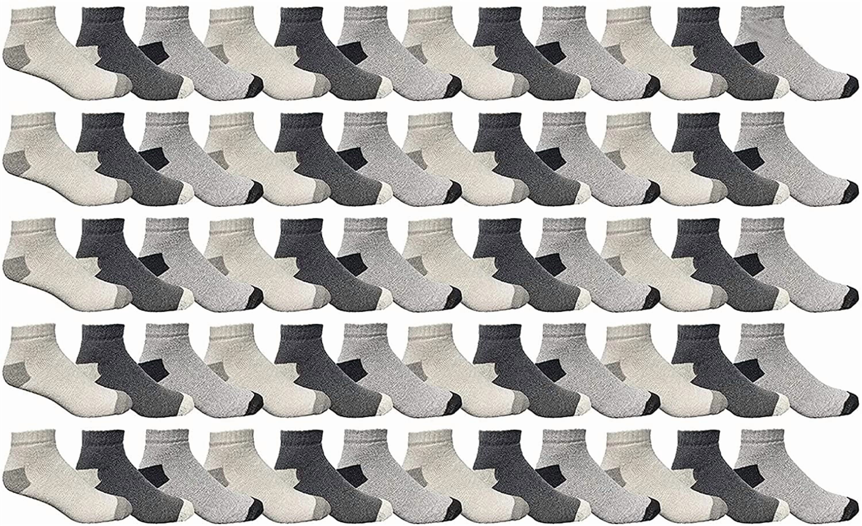 SOCKS'NBULK 60 Pairs Mens Wholesale Bulk Sport Cotton Ankle Socks, Sock Size 10-13 (Mens Assorted Ankle)