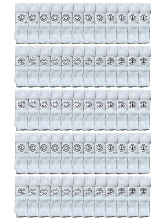 60 Pairs Wholesale Bulk Sport Cotton Men Crew Socks, Ankle Socks, Value Deal 10-13