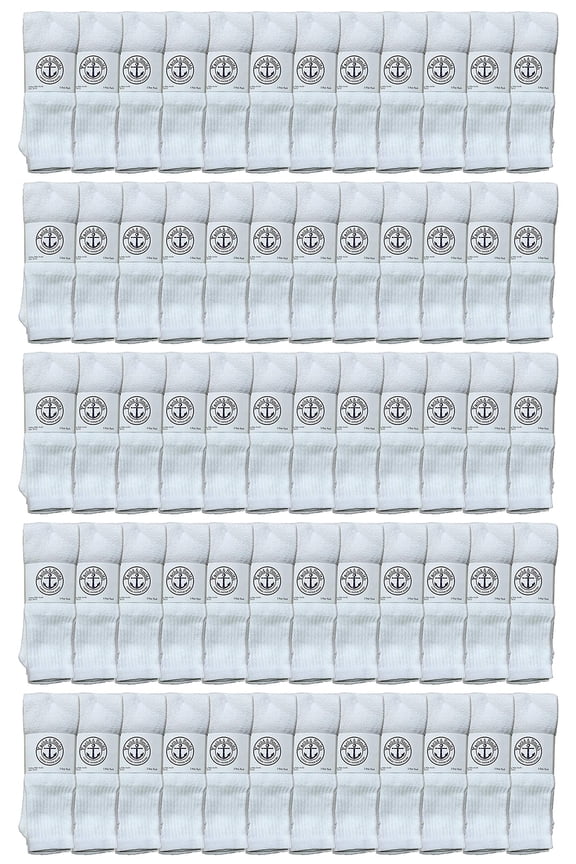 60 Pairs Wholesale Bulk Sport Cotton Men Crew Socks, Ankle Socks, Value Deal 10-13