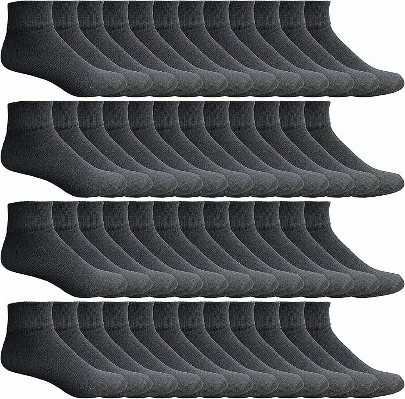 SOCKS'NBULK 60 Pairs Wholesale Bulk Sport Cotton Mens Crew, Ankle Socks, Value Deal, Size 10-13 (Mens - Black Ankle)