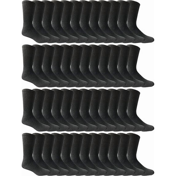 SOCKS'NBULK 60 Pairs Wholesale Bulk Sport Cotton Tube Socks for Men , Mens Black Tube, 10-13