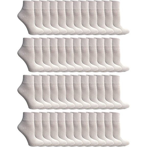 SOCKS'NBULK 60 Pairs of Women's Quarter Ankle Socks, Wholesale Bulk Pack Athletic Sports Socks