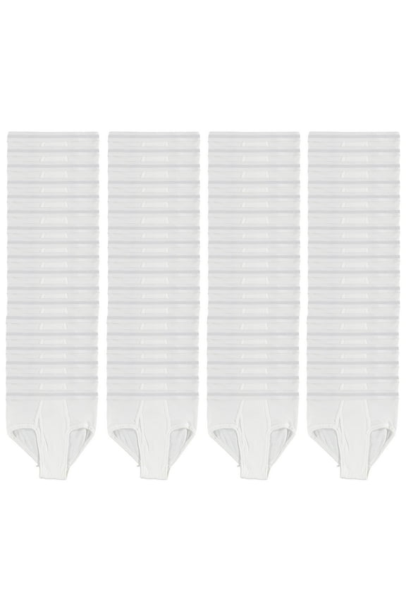 72 Pack Boys Cotton Underwear Briefs, White Color Underpants for Children, Bulk Brief Wholesale Donation Homeless Charity Packs, Size (Medium)