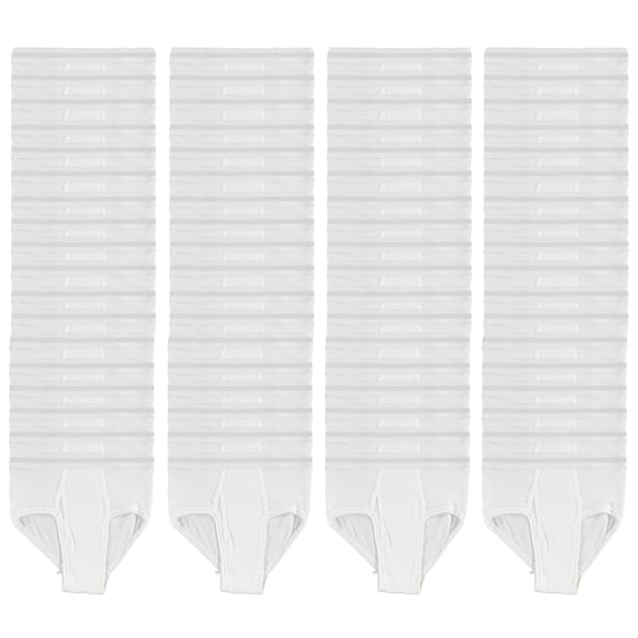 SOCKS'NBULK 72 Pieces of Boys Cotton Underwear Briefs, White Underpants Children, Assorted Sizes S-XL, Charity Donation