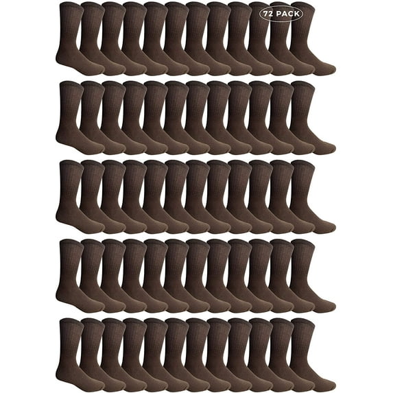 SOCKS'NBULK 72 Pack Men’s Cotton Crew Socks Heavy Cotton Great For Donations and Sock Drives. (Black, Mens 10-13) (Assorted, Mens 10-13)