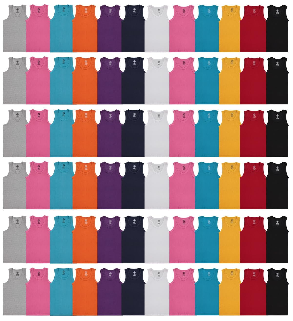 SOCKS'NBULK 72 Pack Women’s Cotton Ribbed Tank Top Undershirts in Bulk ...