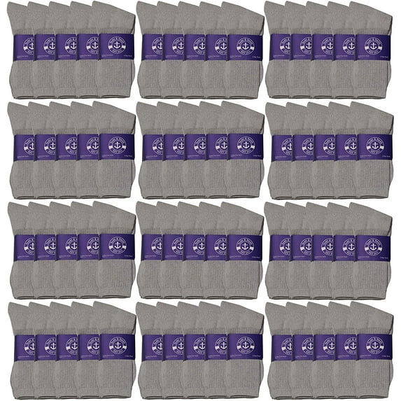 SOCKS'NBULK 72 Pair Pack of Womens Lightweight Cotton Crew Socks Bulk, Homeless Donation Cheap, Wholesale Sock one_size