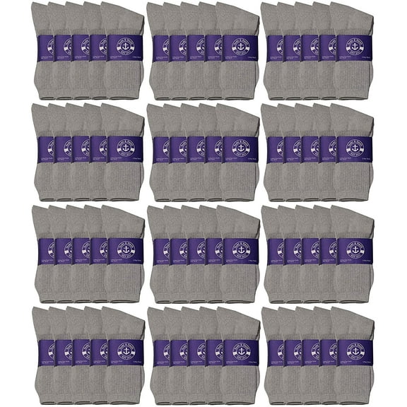 SOCKS'NBULK 72 Pair Pack of Womens Lightweight Cotton Crew Socks Bulk, Homeless Donation Cheap, Wholesale Sock one_size