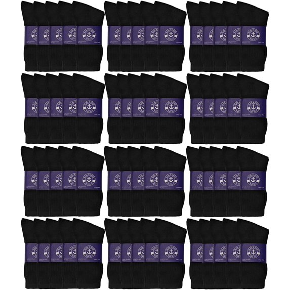 SOCKS'NBULK 72 Pair Pack of Womens Lightweight Cotton Crew Socks Bulk, Homeless Donation Cheap, Wholesale Sock one_size