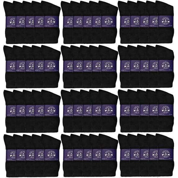 SOCKS'NBULK 72 Pair Pack of Womens Lightweight Cotton Crew Socks Bulk, Homeless Donation Cheap, Wholesale Sock one_size