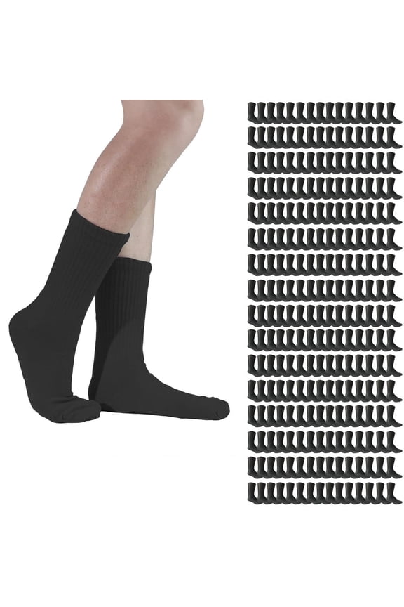 SOCKS’NBULK 72 Pairs Cotton Crew Socks Mens Bulk Wholesale Socks