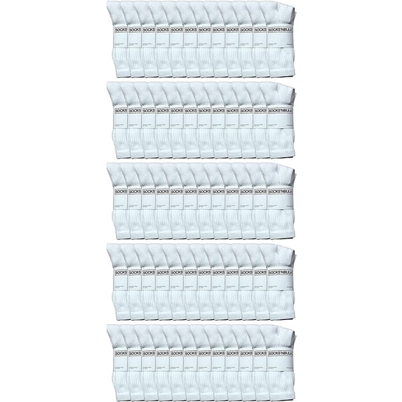 SOCKS'NBULK 72 Pairs Cotton Crew Socks Mens Bulk Wholesale Socks