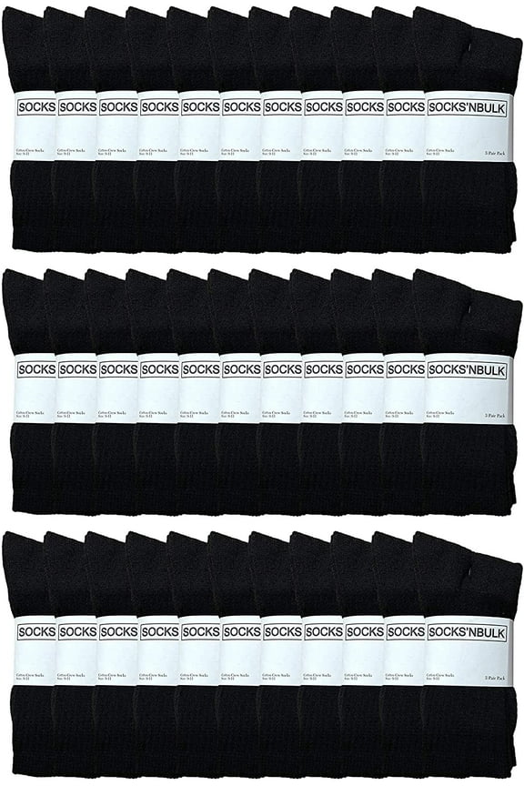 SOCKS’NBULK 72 Pairs Cotton Crew Socks Mens Bulk Wholesale Socks