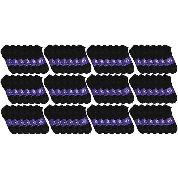 SOCKS'NBULK 72 Pairs Low Cut Socks, Mens & Womens Below Ankle Socks, Cotton, Cheap Value Sock, Donation Homeless, Lightweight Bulk (72 Pairs Mens Black)