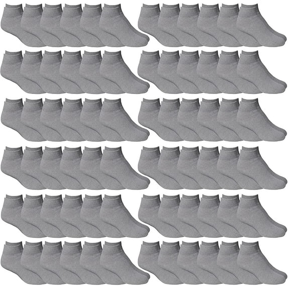 SOCKS'NBULK 72 Pairs Low Cut Socks, Mens & Womens Below Ankle Socks, Cotton, Cheap Value Sock, Donation Homeless, Lightweight Bulk (72 Pairs Womens Grey)